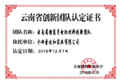 云南省创新团队认定证书